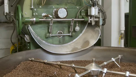 Coffee Roasting Machine, Wide Shot Stock Footage 147633632