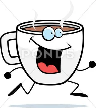 Coffee Running Stock Illustration