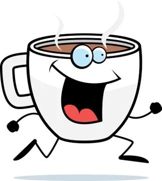 Coffee Running Stock Illustration