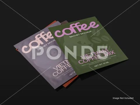 Coffee Sachet Packaging Mockup PSD Template