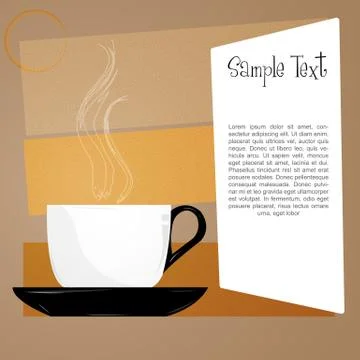 Coffee with sample card Stock Illustration