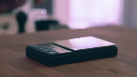 Coffee scale and grinder Video stock 169260234