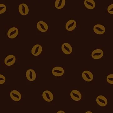 Coffee Seamless Background with Beans. Vector Stock Illustration