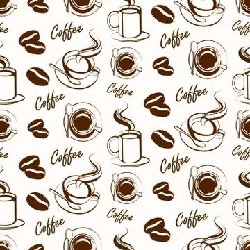 Coffee seamless Illustrazione stock