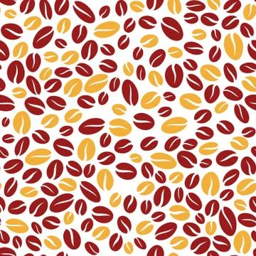 Coffee seamless pattern.  abstract vector background coffee beans. Stock-Illustration