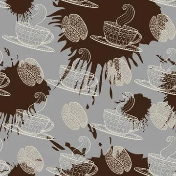 Coffee seamless pattern. Coffee seamless pattern .Vector coffee pattern wi... Stock Photos