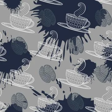 Coffee seamless pattern. Stock Illustration