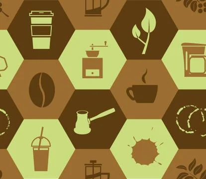 Coffee seamless pattern Stock Illustration
