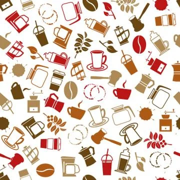 Coffee seamless pattern Stock Illustration