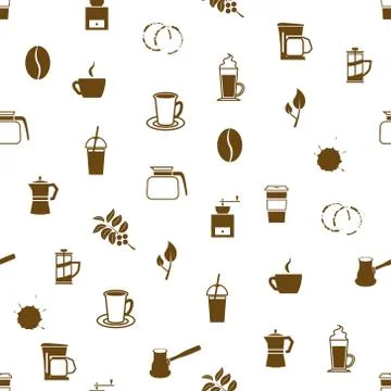 Coffee seamless pattern Stock Illustration