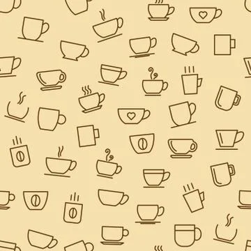 Coffee seamless pattern Stock Illustration