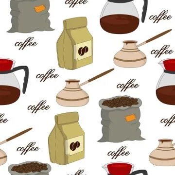 Coffee seamless pattern Stock Illustration