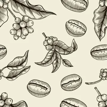 Coffee - seamless pattern Illustrazione stock