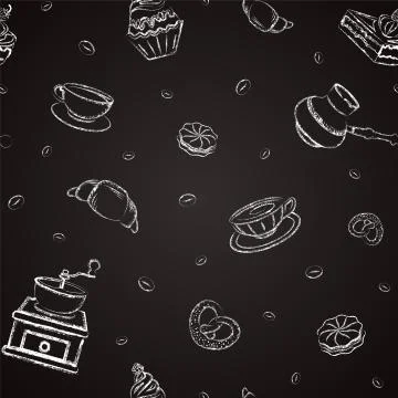 Coffee seamless pattern Stock Illustration