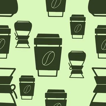 Coffee Seamless Pattern Stock Illustration