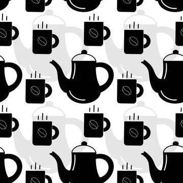 Coffee Seamless Pattern Stock Illustration