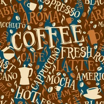 Coffee seamless tile Illustrazione stock