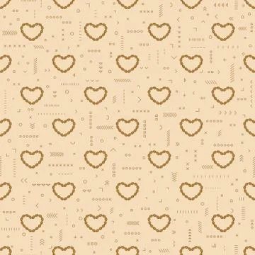 Coffee seamless vector pattern with beans. Linear style. Decorative ornament. Stock Illustration