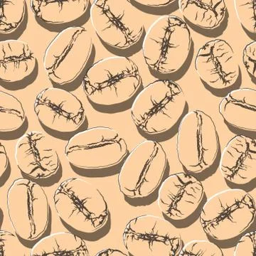 Coffee seed seamless background. Stock Illustration