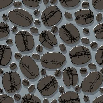 Coffee seed seamless background. Stock-Illustration