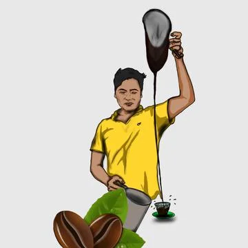 Coffee seller Stock Illustration