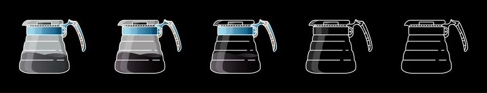 Coffee server with cap. Device for brewing coffee. For the menu, in the shop Stock Illustration