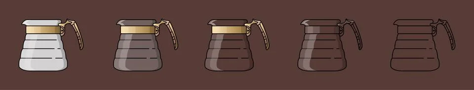 Coffee server. Device for brewing coffee. For the menu, in the shop, bar. Black Stock Illustration