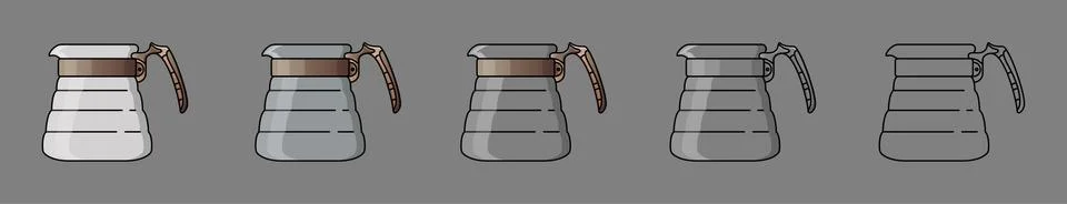 Coffee server. Device for brewing coffee. For the menu, in the shop, bar. Black Stock Illustration