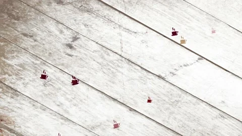 Coffee set advertisement questioning clients to try it today with various types Stock Footage 132756217