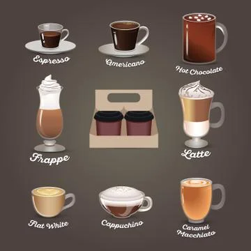 Coffee set. Cafe menu Stock Illustration