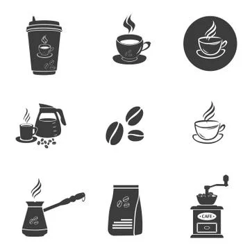 Coffee set icons Stock Illustration