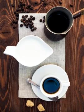 Coffee set on the table Stock Photos