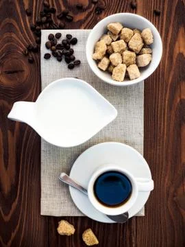 Coffee set on the table Stock Photos