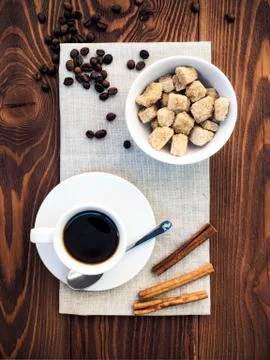 Coffee set on the table Stock Photos