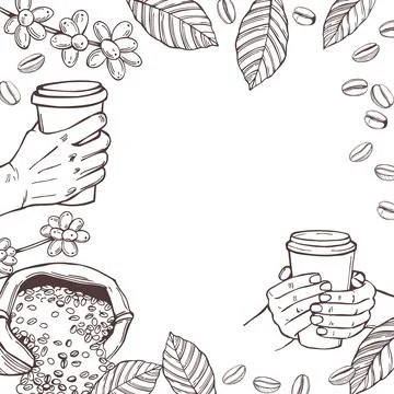 Coffee set. Vector background. Stock Illustration