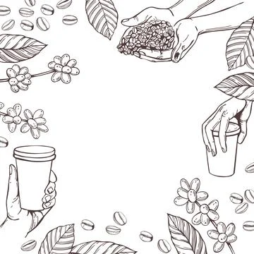 Coffee set. Vector background. Stock Illustration