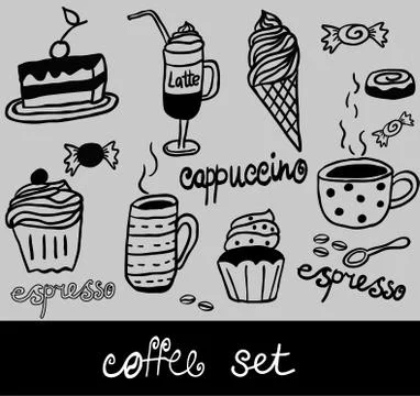 Coffee set vector illustration 스톡 일러스트