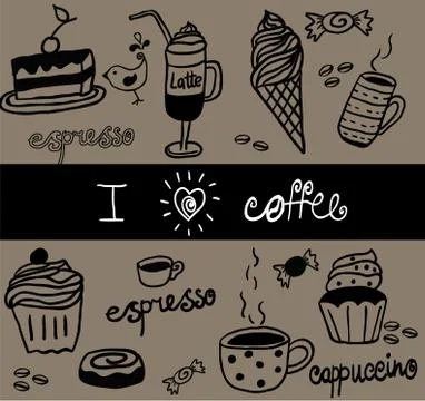 Coffee set vector illustration Stockillustratie