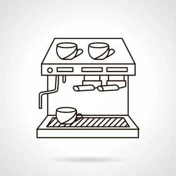 Coffee shop appliances flat line vector icon Stock Illustration
