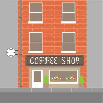 Coffee shop building Stock Illustration