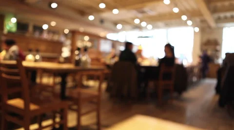 Coffee Shop Cafe Diners Bar Blurred 3 Stock Footage 42400476