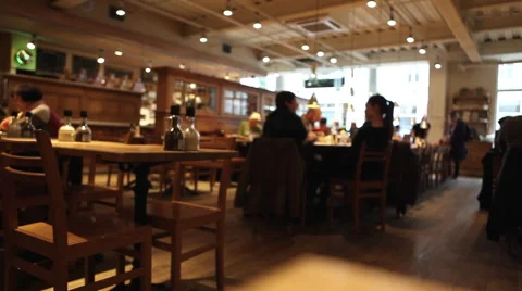Coffee Shop Cafe Diners Bar Blurred 4 Stock Footage 42401614