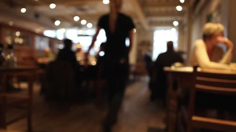 Coffee Shop Cafe Diners Bar Blurred 6 Stock Footage 42402774
