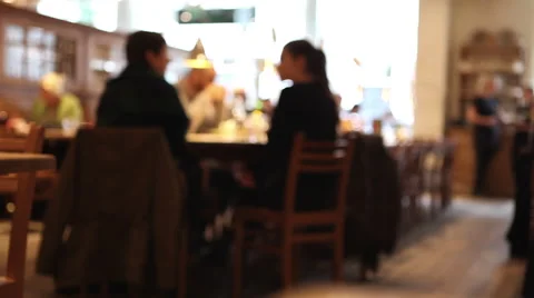 Coffee Shop Cafe Diners Bar Blurred 8 Stock Footage 42404254
