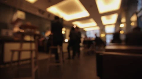 Coffee Shop Cafe Diners Bar blurred D1 Stock Footage 47575989