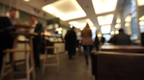 Coffee Shop Cafe Diners Bar blurred D5 Stock Footage 47577861