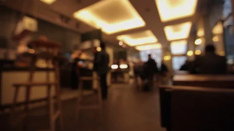 Coffee Shop Cafe Diners Bar blurred 9 Stock Footage 47580530