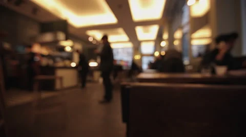 Coffee Shop Cafe Diners Bar blurred D7 Stock Footage 47580627