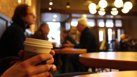 Coffee Shop Coffee Addict Stock Footage 1069073