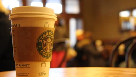 Coffee Shop Coffee Cup Stock Footage 1069077